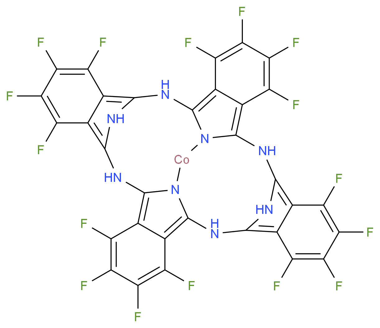 1,2,3,4,8,9,10,11,15,16,17,18,22,23,24,25-十六氟-29H,31H-酞菁钴(II)_分子结构_CAS_52629-20-6)