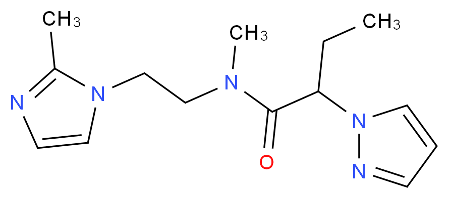 N-methyl-N-[2-(2-methyl-1H-imidazol-1-yl)ethyl]-2-(1H-pyrazol-1-yl)butanamide_分子结构_CAS_)