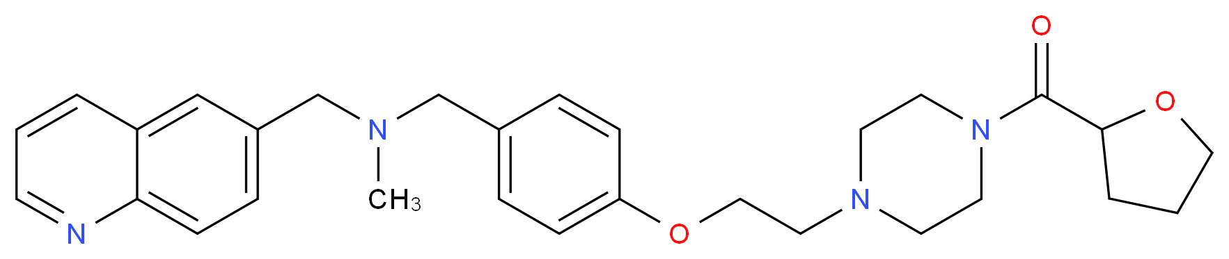 N-methyl-1-(6-quinolinyl)-N-(4-{2-[4-(tetrahydro-2-furanylcarbonyl)-1-piperazinyl]ethoxy}benzyl)methanamine_分子结构_CAS_)
