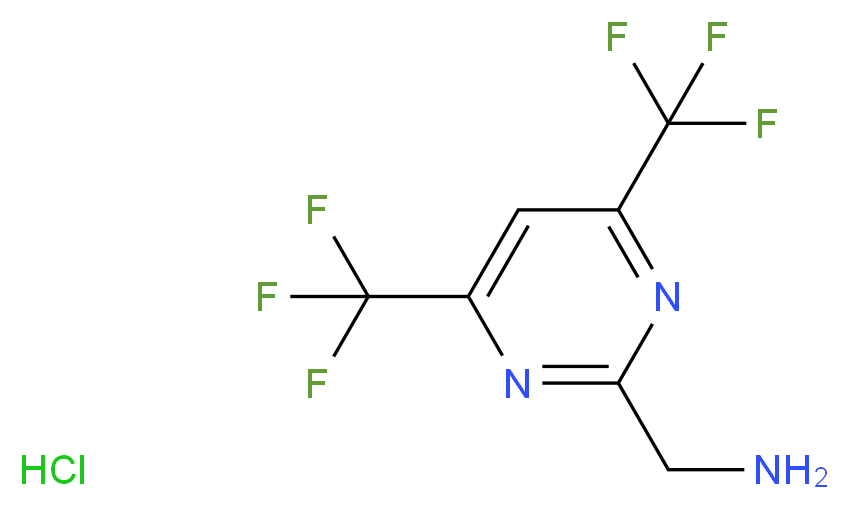 [4,6-bis(trifluoromethyl)pyrimidin-2-yl]methanamine hydrochloride_分子结构_CAS_1196154-11-6