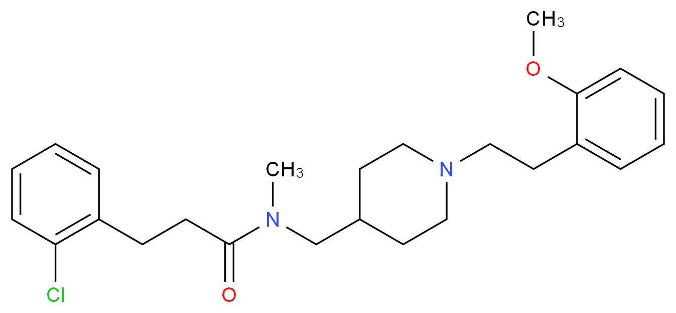 3-(2-chlorophenyl)-N-({1-[2-(2-methoxyphenyl)ethyl]-4-piperidinyl}methyl)-N-methylpropanamide_分子结构_CAS_)