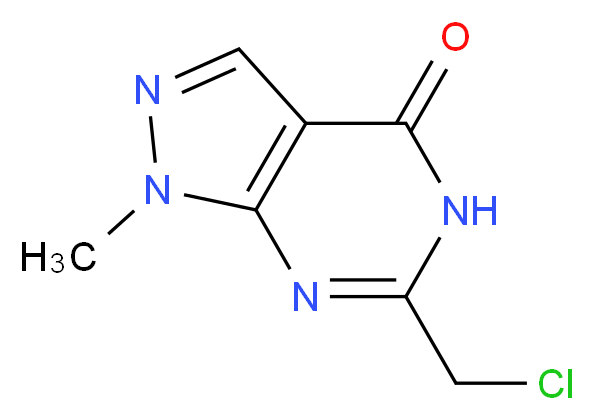 6-(Chloromethyl)-1-methyl-1,5-dihydro-4H-pyrazolo[3,4-d]pyrimidin-4-one_分子结构_CAS_931075-55-7)