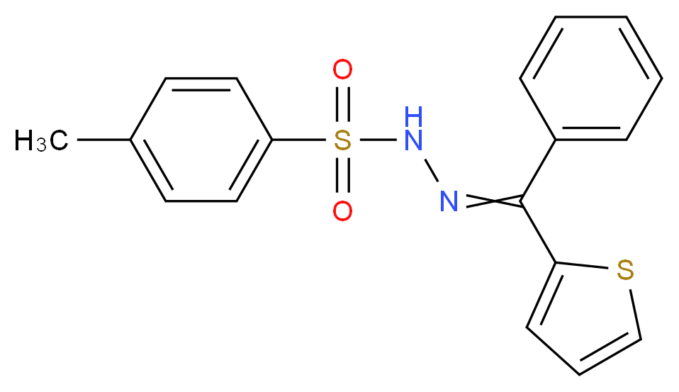 4-methyl-N'-[phenyl(thiophen-2-yl)methylidene]benzene-1-sulfonohydrazide_分子结构_CAS_105417-05-8