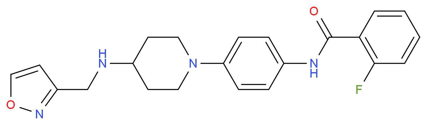 2-fluoro-N-(4-{4-[(3-isoxazolylmethyl)amino]-1-piperidinyl}phenyl)benzamide_分子结构_CAS_)