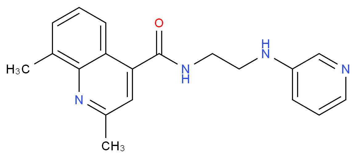 2,8-dimethyl-N-[2-(3-pyridinylamino)ethyl]-4-quinolinecarboxamide_分子结构_CAS_)