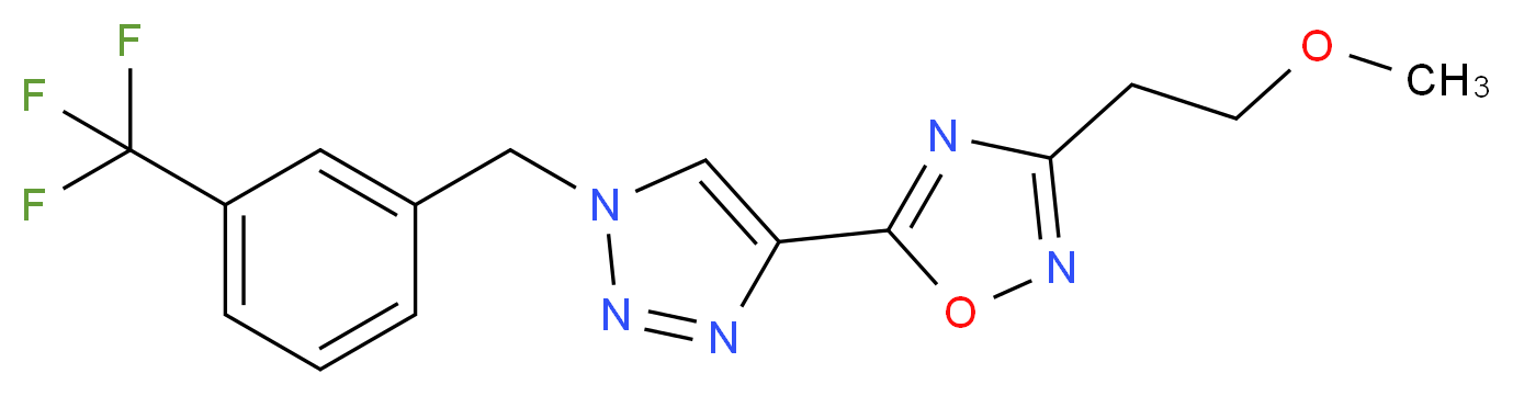 3-(2-methoxyethyl)-5-{1-[3-(trifluoromethyl)benzyl]-1H-1,2,3-triazol-4-yl}-1,2,4-oxadiazole_分子结构_CAS_)