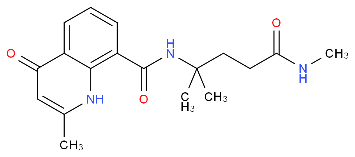 N-[1,1-dimethyl-4-(methylamino)-4-oxobutyl]-2-methyl-4-oxo-1,4-dihydroquinoline-8-carboxamide_分子结构_CAS_)