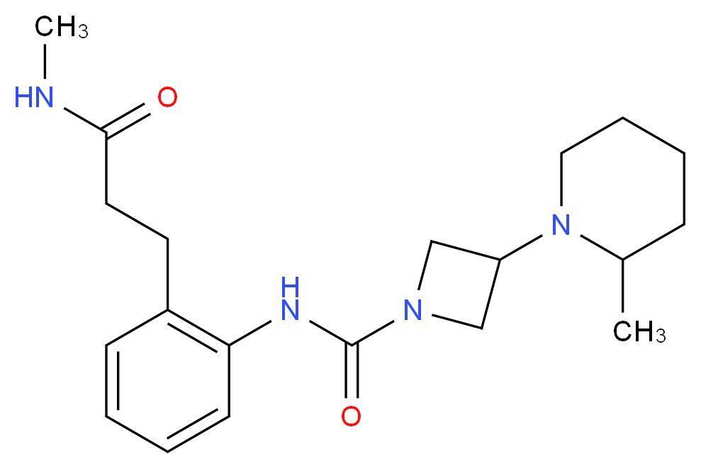 N-{2-[3-(methylamino)-3-oxopropyl]phenyl}-3-(2-methylpiperidin-1-yl)azetidine-1-carboxamide_分子结构_CAS_)