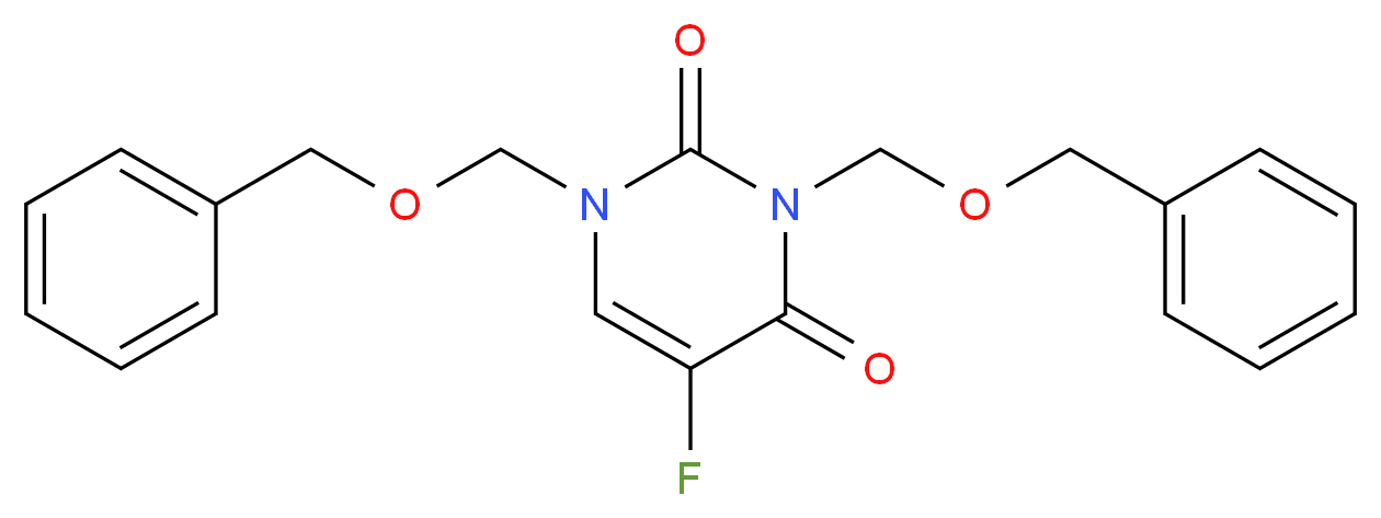 1,3-bis[(benzyloxy)methyl]-5-fluoro-1,2,3,4-tetrahydropyrimidine-2,4-dione_分子结构_CAS_75500-03-7