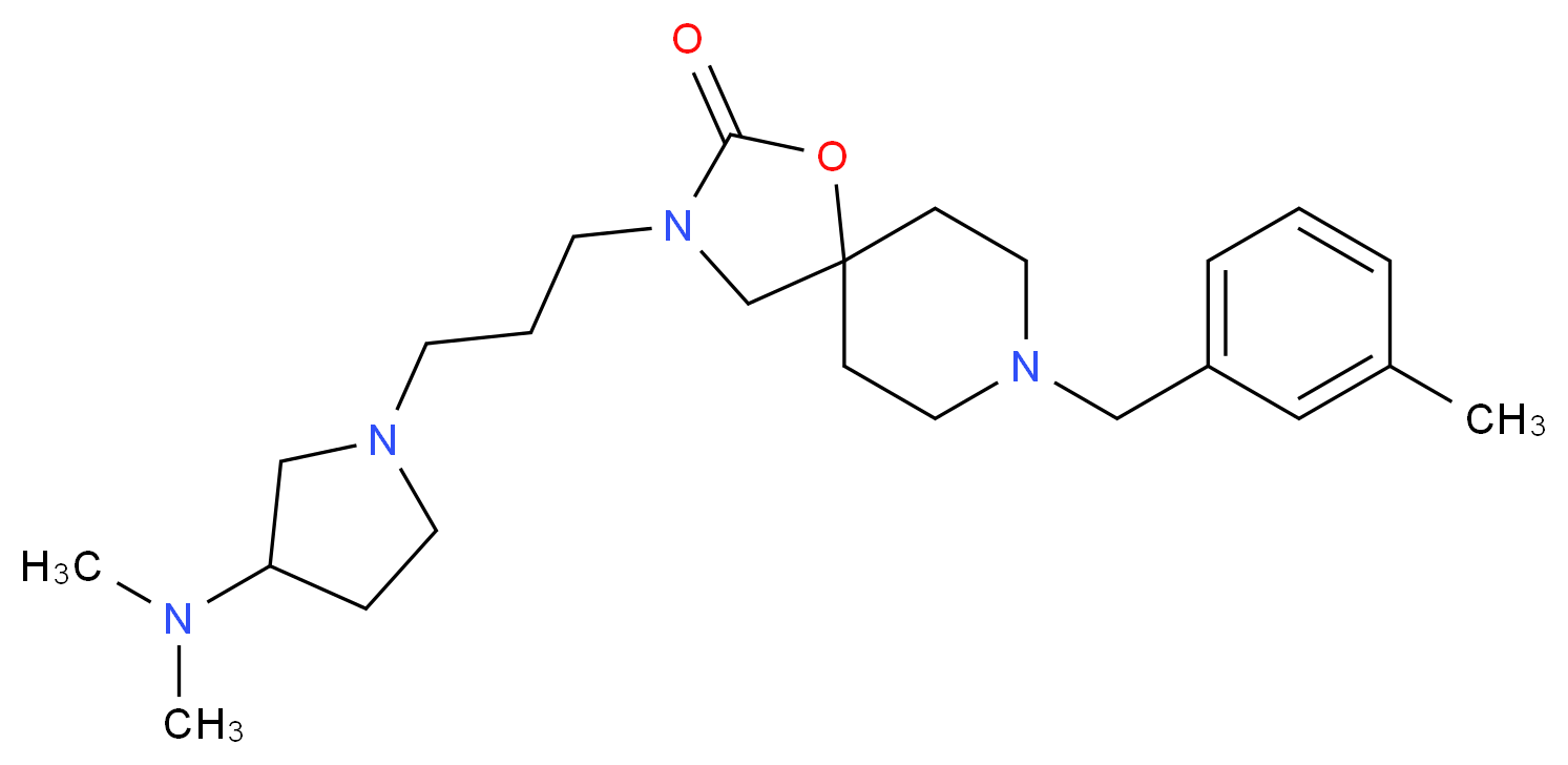 3-{3-[3-(dimethylamino)pyrrolidin-1-yl]propyl}-8-(3-methylbenzyl)-1-oxa-3,8-diazaspiro[4.5]decan-2-one_分子结构_CAS_)