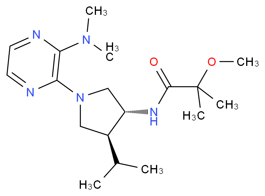 N-{(3R*,4S*)-1-[3-(dimethylamino)-2-pyrazinyl]-4-isopropyl-3-pyrrolidinyl}-2-methoxy-2-methylpropanamide_分子结构_CAS_)