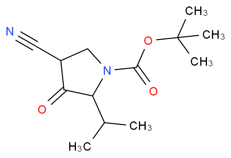 tert-butyl 4-cyano-3-oxo-2-(propan-2-yl)pyrrolidine-1-carboxylate_分子结构_CAS_1196157-50-2