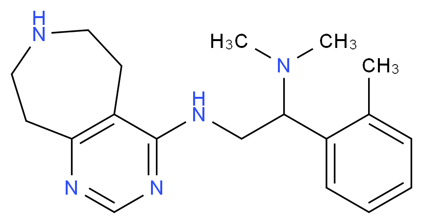 N~1~,N~1~-dimethyl-1-(2-methylphenyl)-N~2~-(6,7,8,9-tetrahydro-5H-pyrimido[4,5-d]azepin-4-yl)ethane-1,2-diamine_分子结构_CAS_)