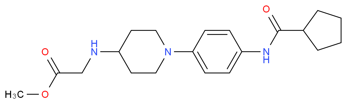 methyl N-(1-{4-[(cyclopentylcarbonyl)amino]phenyl}-4-piperidinyl)glycinate_分子结构_CAS_)