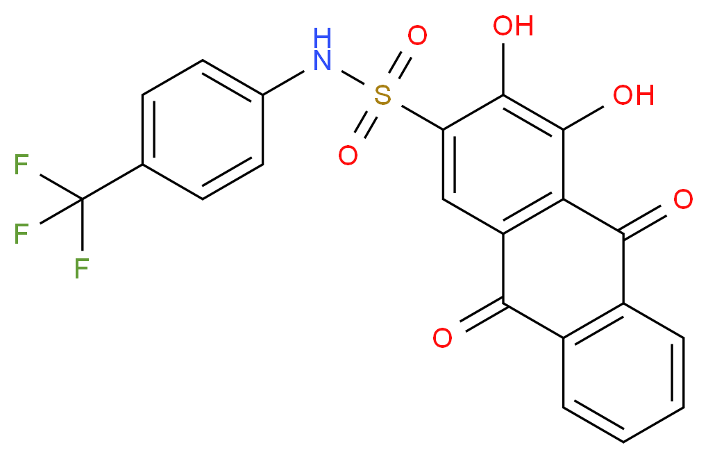 3,4-Dihydroxy-9,10-dioxo-N-(4-(trifluoromethyl)-phenyl)-9,10-dihydroanthracene-2-sulfonamide_分子结构_CAS_1313738-90-7)