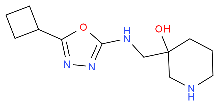 3-{[(5-cyclobutyl-1,3,4-oxadiazol-2-yl)amino]methyl}piperidin-3-ol_分子结构_CAS_)