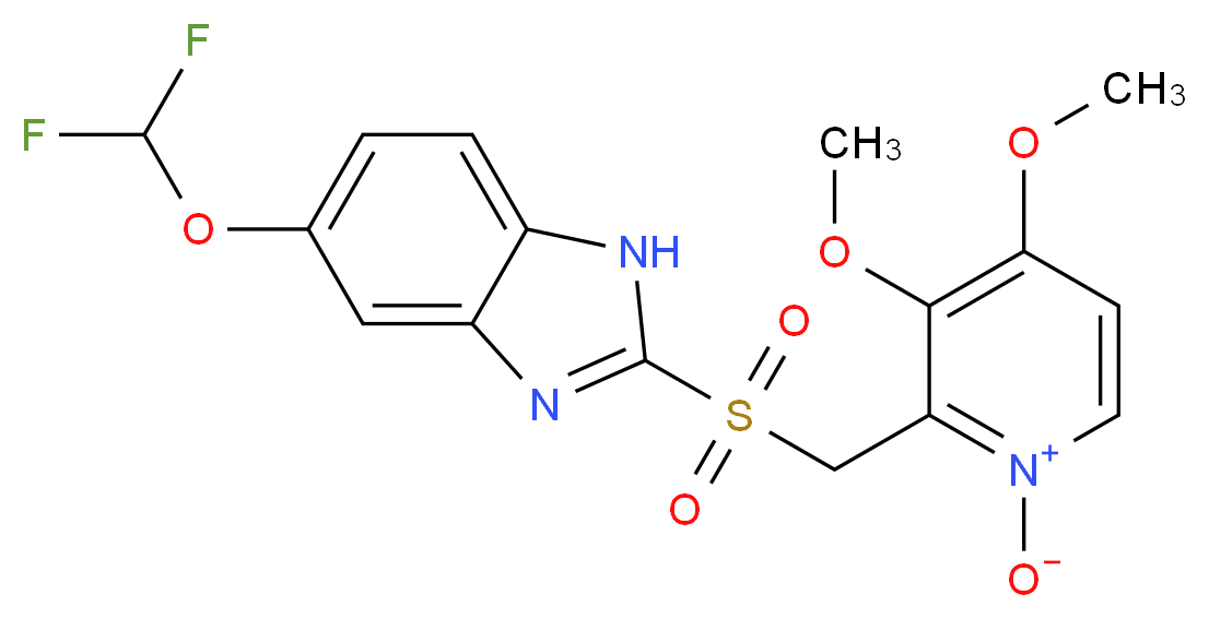 2-({[5-(difluoromethoxy)-1H-1,3-benzodiazol-2-yl]sulfonyl}methyl)-3,4-dimethoxypyridin-1-ium-1-olate_分子结构_CAS_953787-55-8
