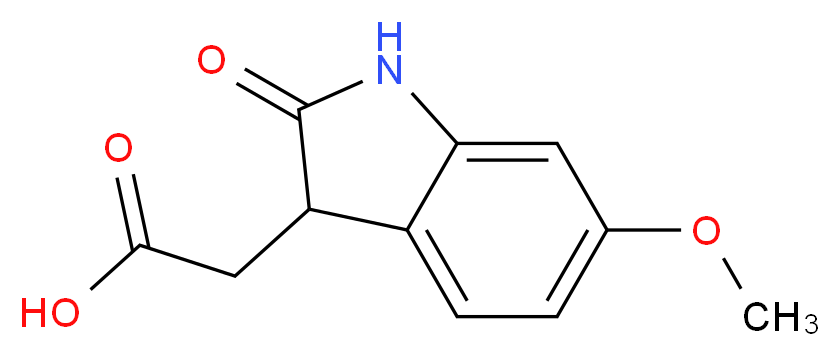 (6-methoxy-2-oxo-2,3-dihydro-1H-indol-3-yl)acetic acid_分子结构_CAS_885272-28-6)