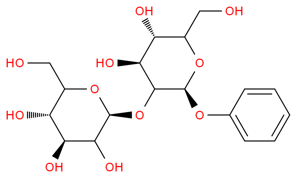 (2S,4S,5S)-2-{[(2S,4S,5S)-4,5-dihydroxy-6-(hydroxymethyl)-2-phenoxyoxan-3-yl]oxy}-6-(hydroxymethyl)oxane-3,4,5-triol_分子结构_CAS_16790-33-3