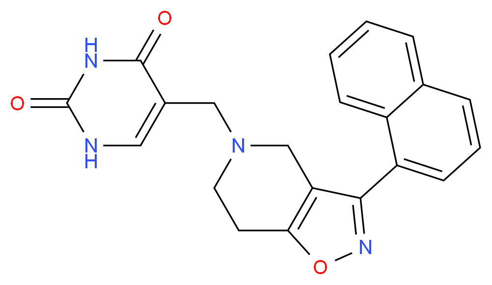 5-{[3-(1-naphthyl)-6,7-dihydroisoxazolo[4,5-c]pyridin-5(4H)-yl]methyl}pyrimidine-2,4(1H,3H)-dione_分子结构_CAS_)
