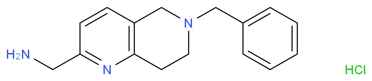 (6-benzyl-5,6,7,8-tetrahydro-1,6-naphthyridin-2-yl)methanamine hydrochloride_分子结构_CAS_1187830-89-2