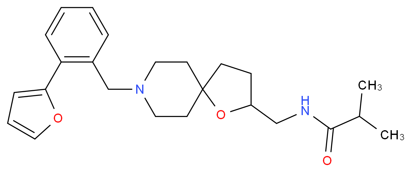 N-({8-[2-(2-furyl)benzyl]-1-oxa-8-azaspiro[4.5]dec-2-yl}methyl)-2-methylpropanamide_分子结构_CAS_)