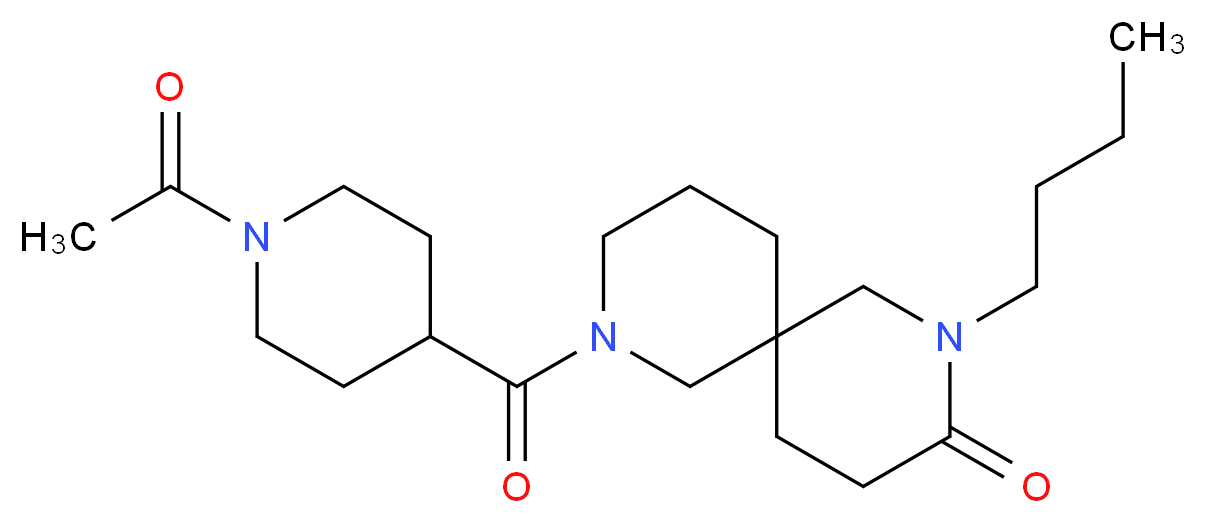 8-[(1-acetylpiperidin-4-yl)carbonyl]-2-butyl-2,8-diazaspiro[5.5]undecan-3-one_分子结构_CAS_)