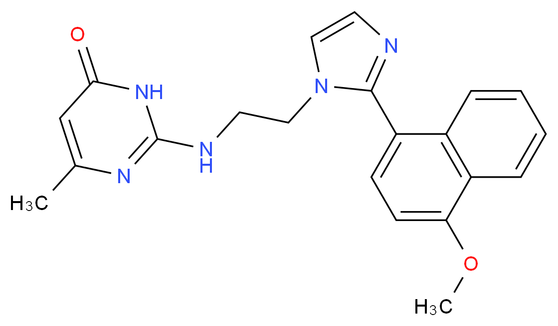 2-({2-[2-(4-methoxy-1-naphthyl)-1H-imidazol-1-yl]ethyl}amino)-6-methylpyrimidin-4(3H)-one_分子结构_CAS_)