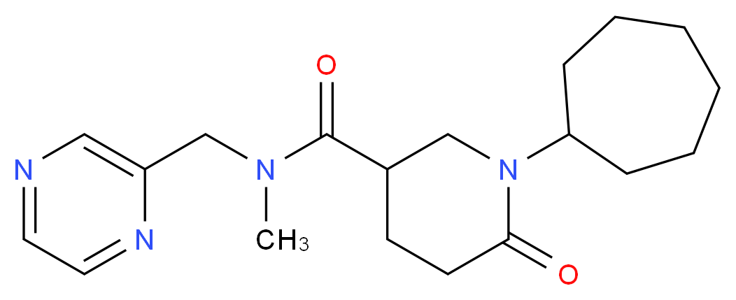 1-cycloheptyl-N-methyl-6-oxo-N-(2-pyrazinylmethyl)-3-piperidinecarboxamide_分子结构_CAS_)