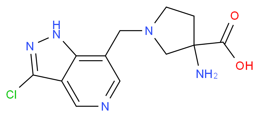 3-amino-1-[(3-chloro-1H-pyrazolo[4,3-c]pyridin-7-yl)methyl]pyrrolidine-3-carboxylic acid_分子结构_CAS_)