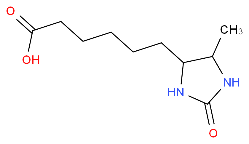 6-(5-methyl-2-oxoimidazolidin-4-yl)hexanoic acid_分子结构_CAS_636-20-4