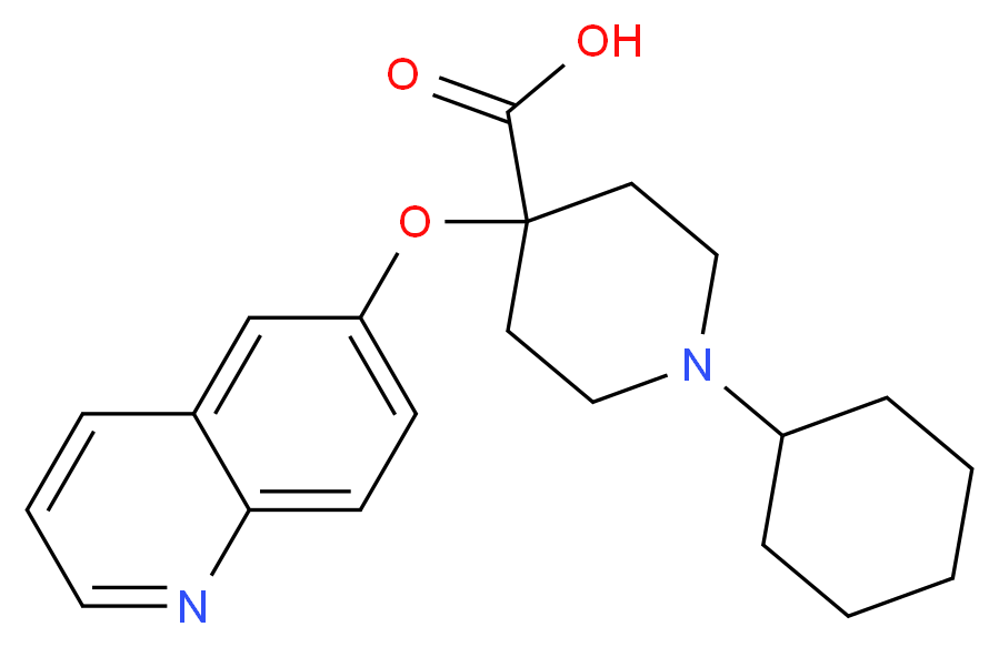 1-cyclohexyl-4-(quinolin-6-yloxy)piperidine-4-carboxylic acid_分子结构_CAS_)