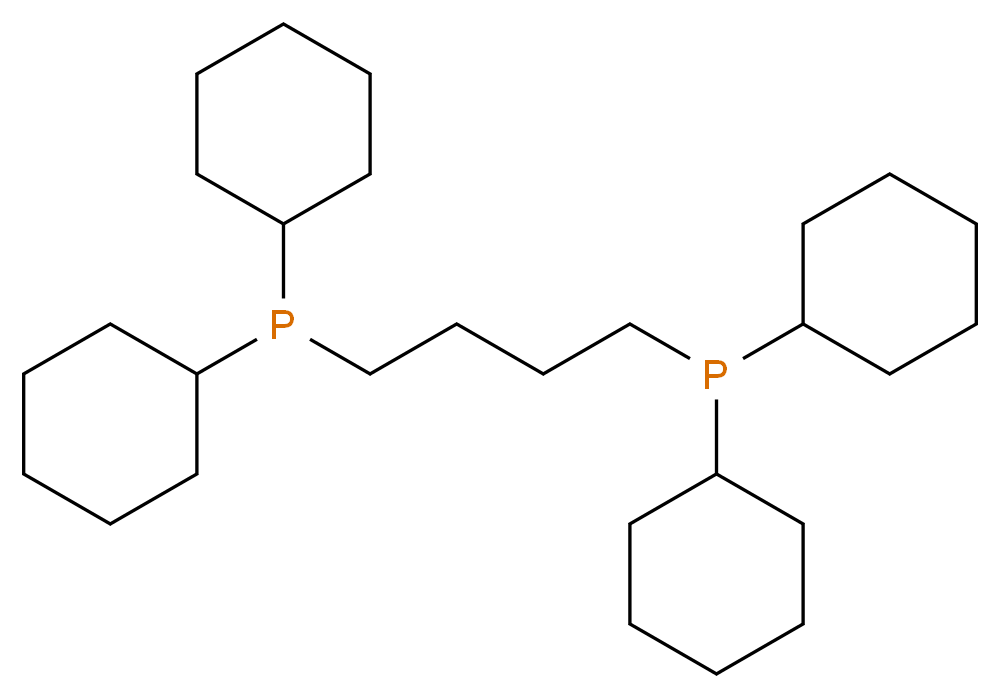 dicyclohexyl[4-(dicyclohexylphosphanyl)butyl]phosphane_分子结构_CAS_65038-36-0