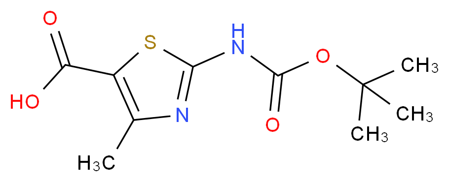 2-tert-Butoxycarbonylamino-4-methyl-thiazole-5-carboxylic acid_分子结构_CAS_302963-94-6)