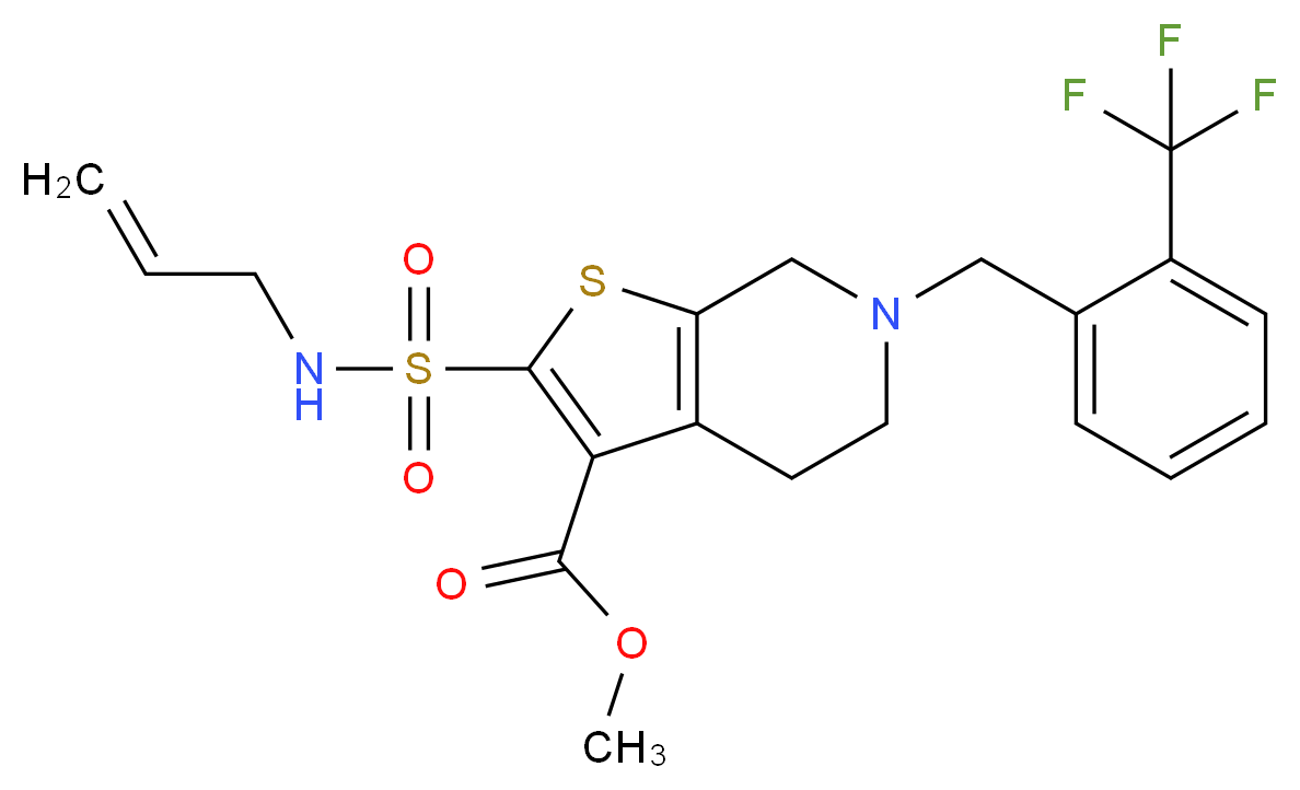 methyl 2-[(allylamino)sulfonyl]-6-[2-(trifluoromethyl)benzyl]-4,5,6,7-tetrahydrothieno[2,3-c]pyridine-3-carboxylate_分子结构_CAS_)