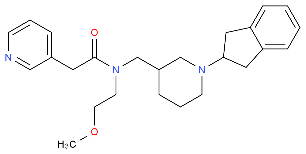 N-{[1-(2,3-dihydro-1H-inden-2-yl)-3-piperidinyl]methyl}-N-(2-methoxyethyl)-2-(3-pyridinyl)acetamide_分子结构_CAS_)