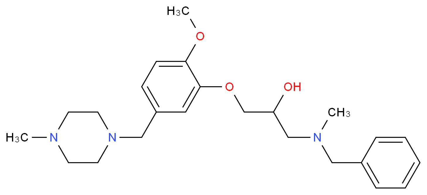 1-[benzyl(methyl)amino]-3-{2-methoxy-5-[(4-methyl-1-piperazinyl)methyl]phenoxy}-2-propanol_分子结构_CAS_)