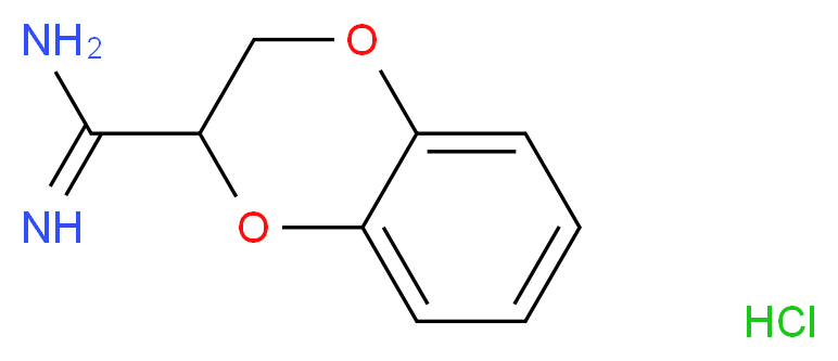 2,3-Dihydro-1,4-benzodioxine-2-carboxamidine hydrochloride_分子结构_CAS_85084-36-2)