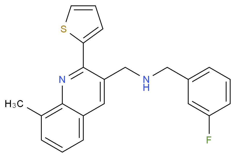 (3-fluorobenzyl){[8-methyl-2-(2-thienyl)-3-quinolinyl]methyl}amine_分子结构_CAS_)