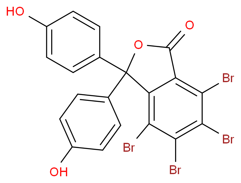 4,5,6,7-tetrabromo-3,3-bis(4-hydroxyphenyl)-1,3-dihydro-2-benzofuran-1-one_分子结构_CAS_13027-28-6