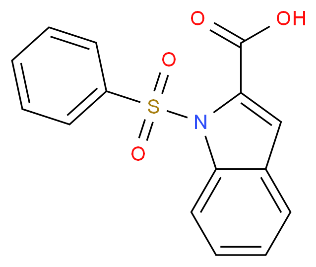 1-(benzenesulfonyl)-1H-indole-2-carboxylic acid_分子结构_CAS_40899-93-2