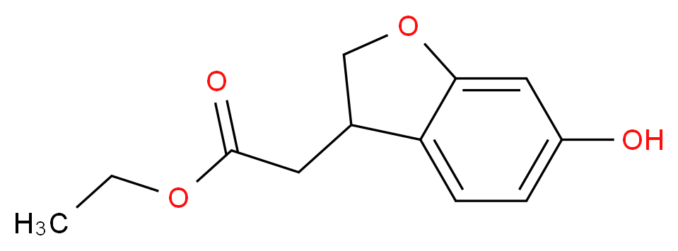 ethyl 2-(6-hydroxy-2,3-dihydro-1-benzofuran-3-yl)acetate_分子结构_CAS_652983-15-8