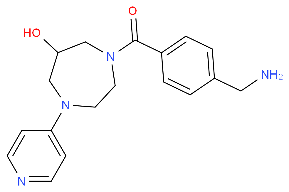 1-[4-(aminomethyl)benzoyl]-4-pyridin-4-yl-1,4-diazepan-6-ol_分子结构_CAS_)