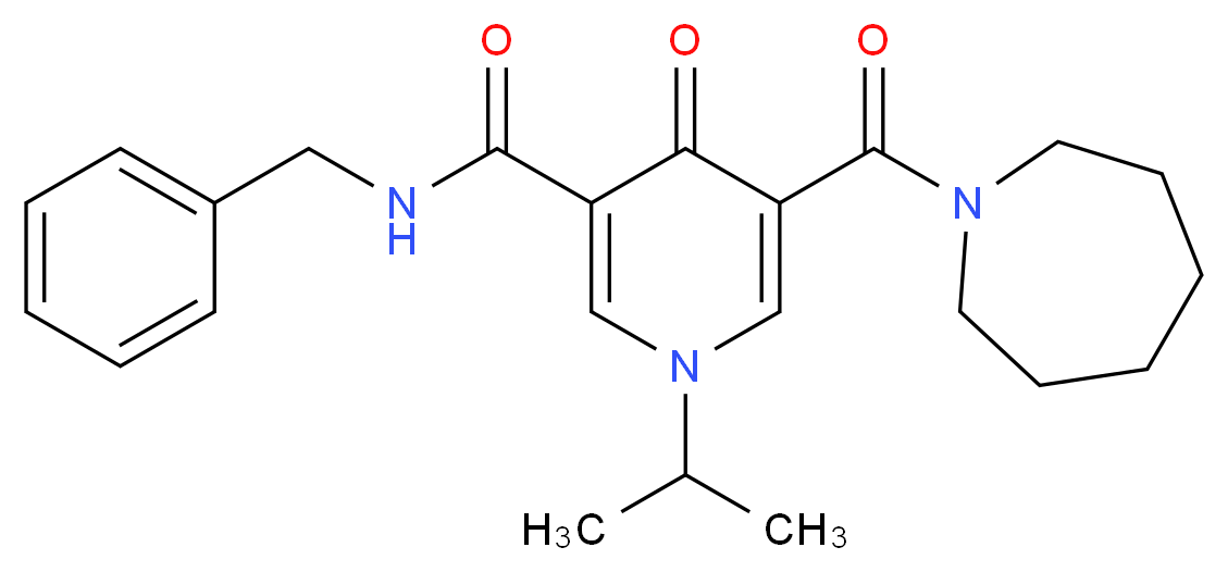 5-(1-azepanylcarbonyl)-N-benzyl-1-isopropyl-4-oxo-1,4-dihydro-3-pyridinecarboxamide_分子结构_CAS_)