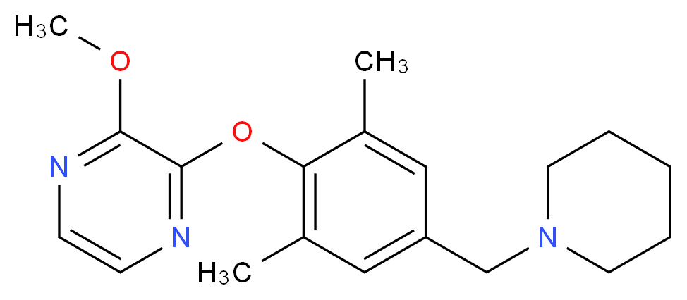 2-[2,6-dimethyl-4-(piperidin-1-ylmethyl)phenoxy]-3-methoxypyrazine_分子结构_CAS_)