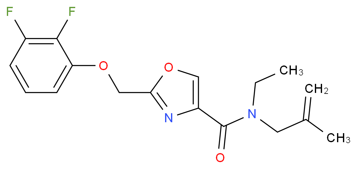 2-[(2,3-difluorophenoxy)methyl]-N-ethyl-N-(2-methyl-2-propen-1-yl)-1,3-oxazole-4-carboxamide_分子结构_CAS_)