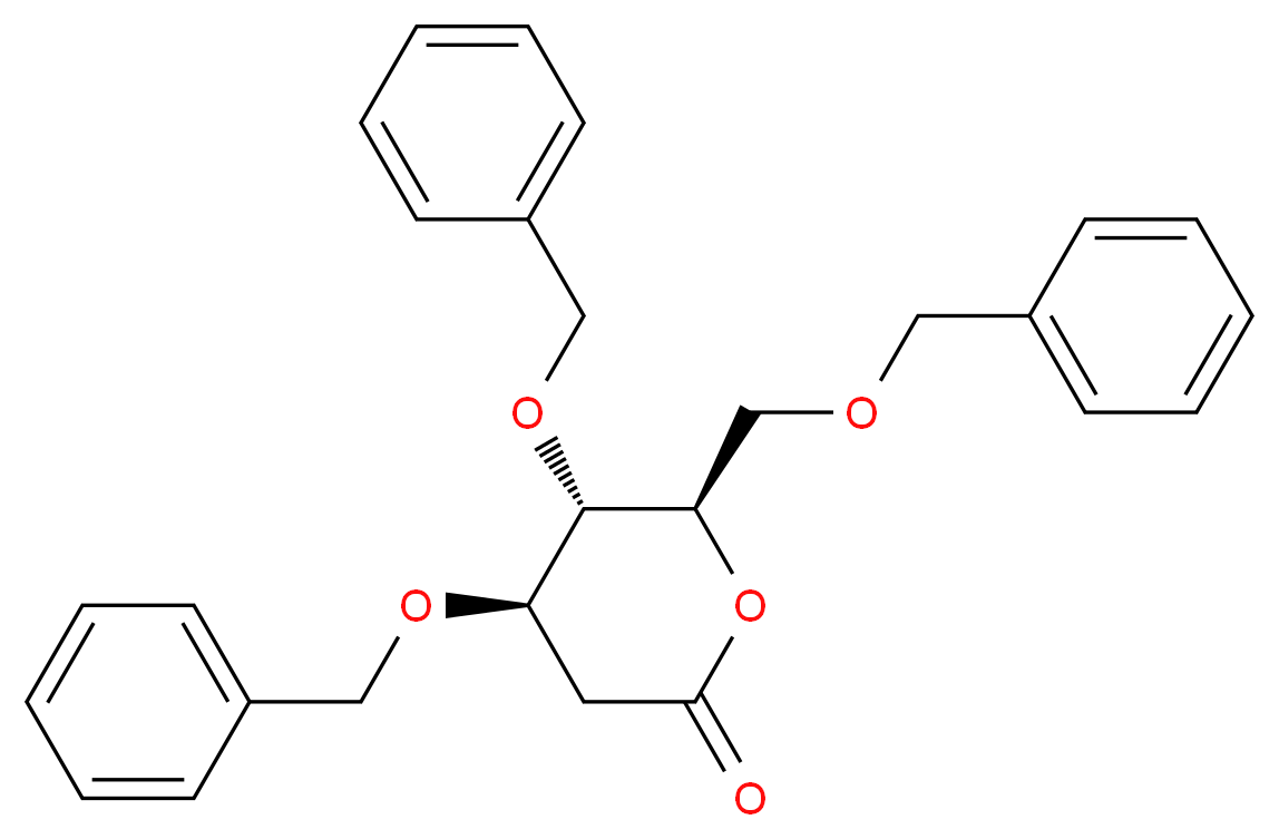 (4R,5S,6R)-4,5-bis(benzyloxy)-6-[(benzyloxy)methyl]oxan-2-one_分子结构_CAS_72605-77-7