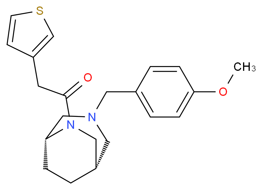 (1S*,5R*)-3-(4-methoxybenzyl)-6-(3-thienylacetyl)-3,6-diazabicyclo[3.2.2]nonane_分子结构_CAS_)