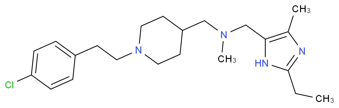({1-[2-(4-chlorophenyl)ethyl]-4-piperidinyl}methyl)[(2-ethyl-4-methyl-1H-imidazol-5-yl)methyl]methylamine_分子结构_CAS_)