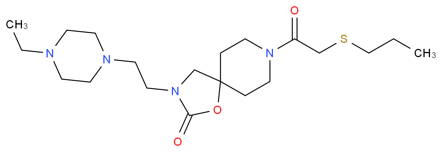3-[2-(4-ethylpiperazin-1-yl)ethyl]-8-[(propylthio)acetyl]-1-oxa-3,8-diazaspiro[4.5]decan-2-one_分子结构_CAS_)